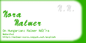 nora malmer business card